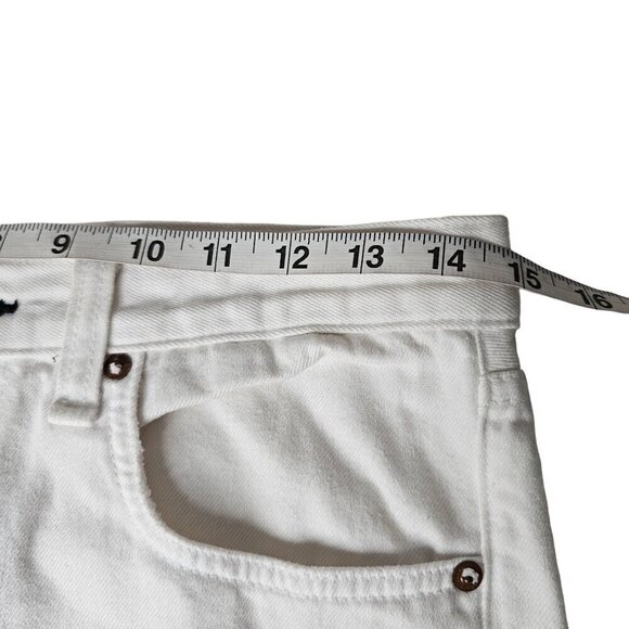 Rag & Bone Straight Leg Jeans Ripped Raw Hem Relaxed Fit White Denim Women 27 - Picture 9 of 13